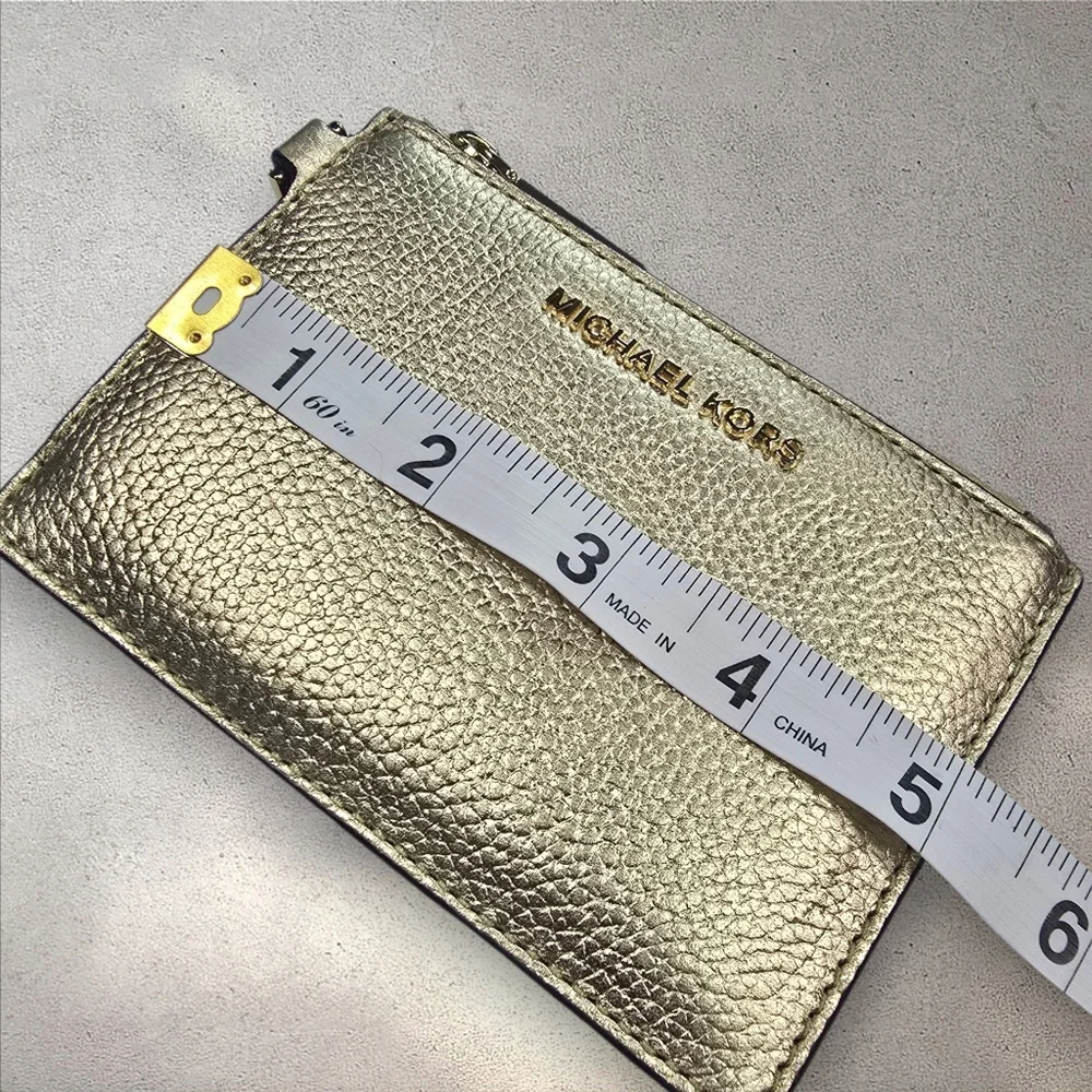 Michael Kors Jet Set‎ Small Metallic Gold Leather Coin Purse Wallet